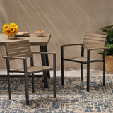 Laris Outdoor Wood Dining Chairs (Set of 2) by Christopher Knight Home