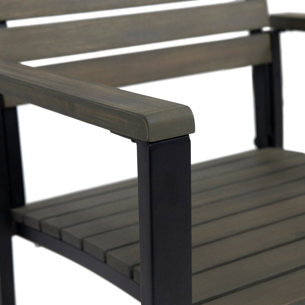 Laris Outdoor Wood Dining Chairs (Set of 2) by Christopher Knight Home