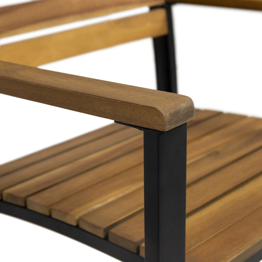 Laris Outdoor Wood Dining Chairs (Set of 2) by Christopher Knight Home