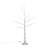 Larkspur Lit Artificial Twig Birch Tree White Lights 4' Pre by Christopher Knight Home
