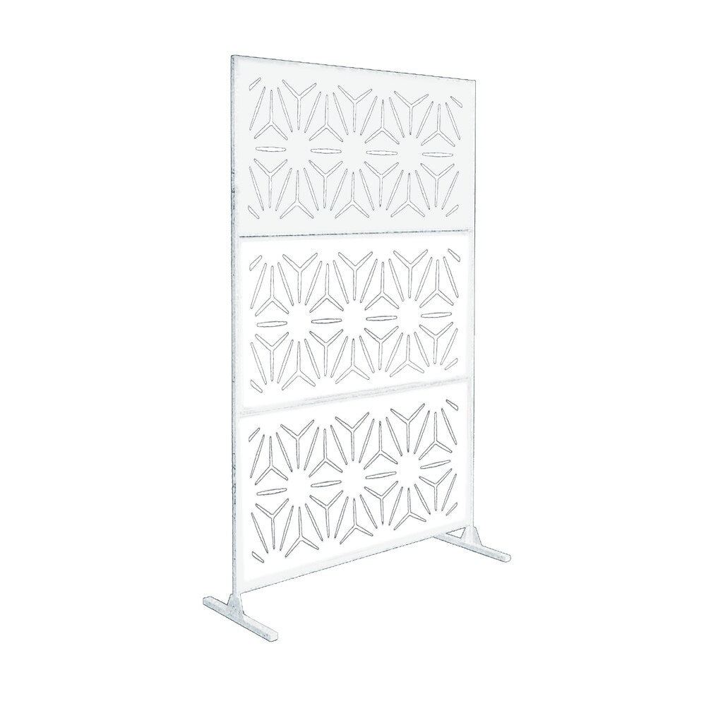 Laser Cut Metal Privacy Stand Combo Fence, 75" x48 " - BigDiamond