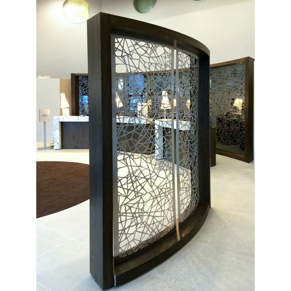 Laser Cut Metal Privacy Stand Combo Fence, 75" x48 " - BigDiamond