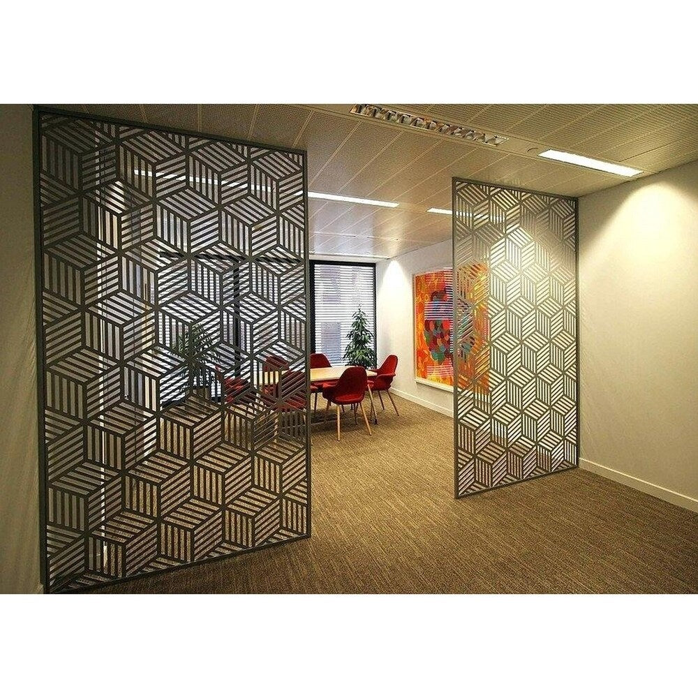 Laser Cut Metal Privacy Stand Combo Fence, 75" x48 " - LakeWave