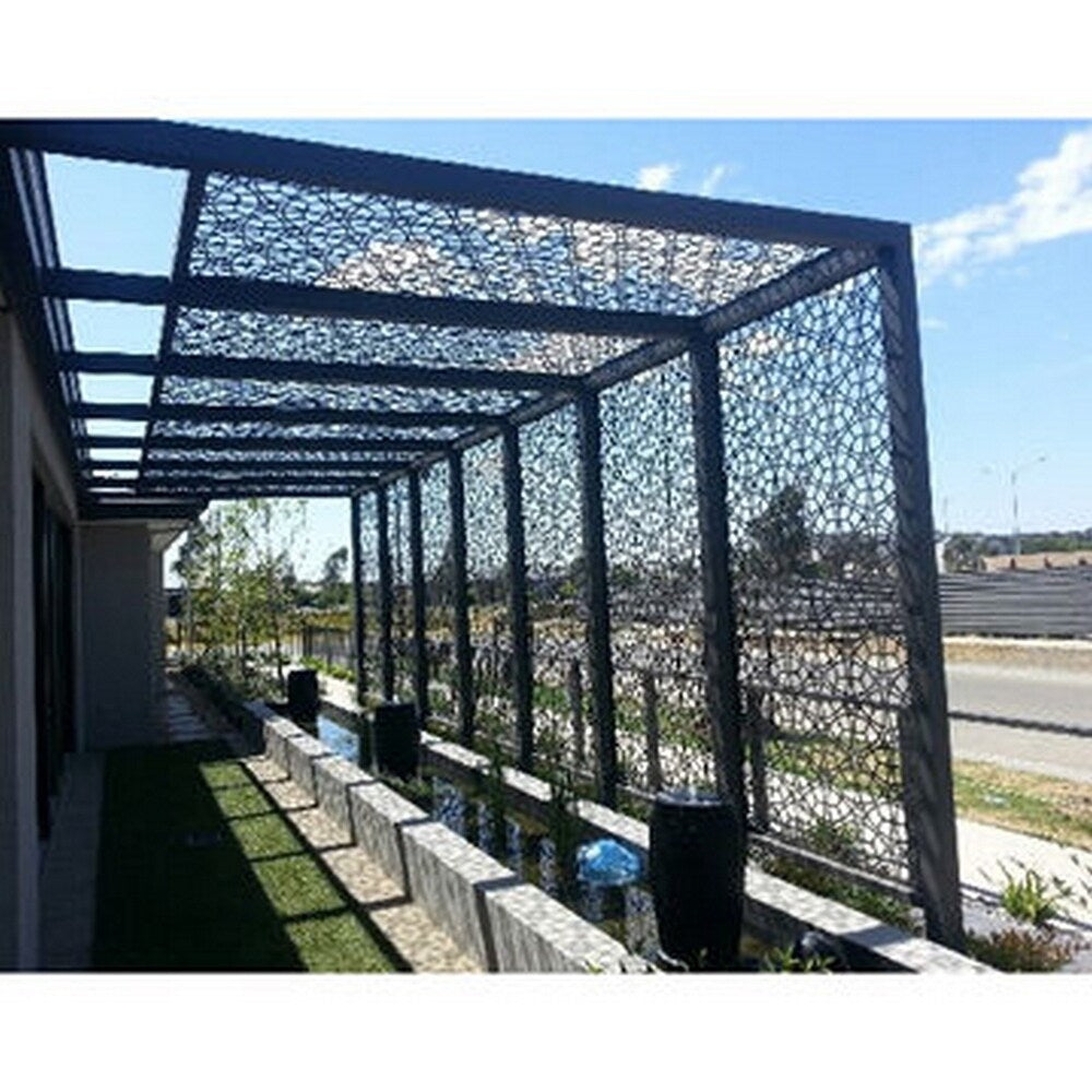 Laser Cut Metal Privacy Stand Combo Fence, 75" x48 " - TreeInOne