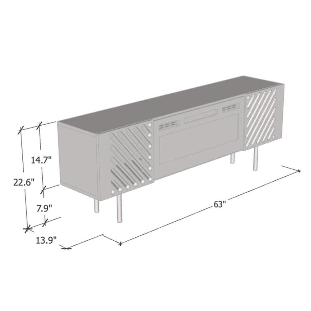 Laser EF Electric Fireplace 63" TV Stand