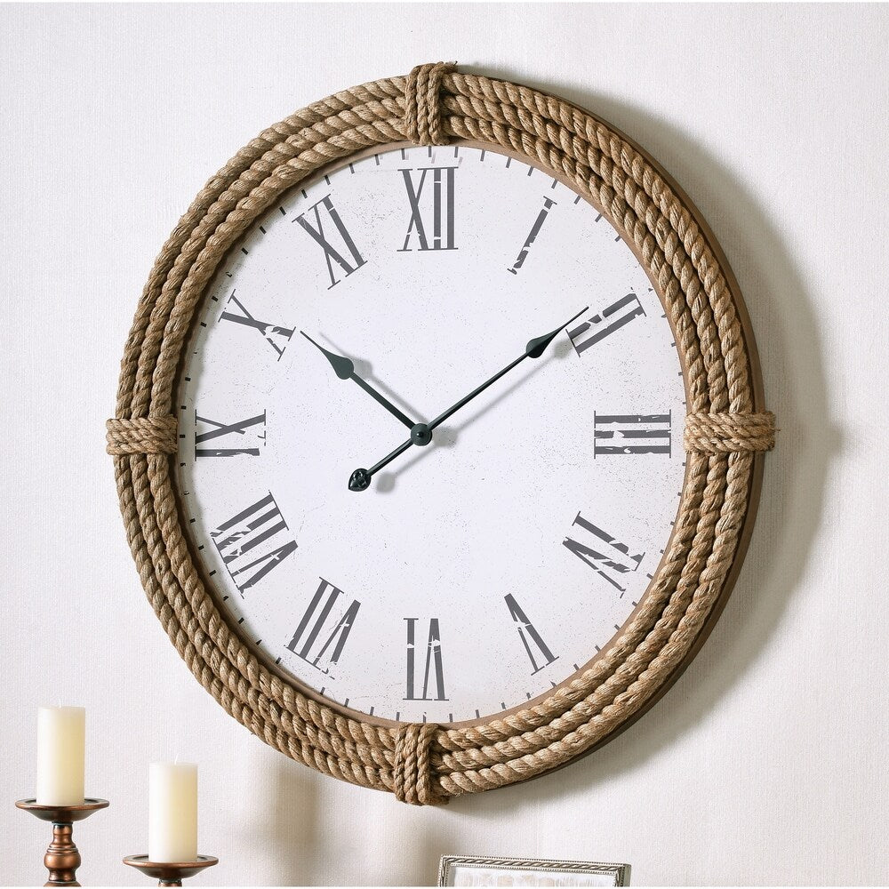 Lash Natural Rope Wall Clock - 30" Dia.