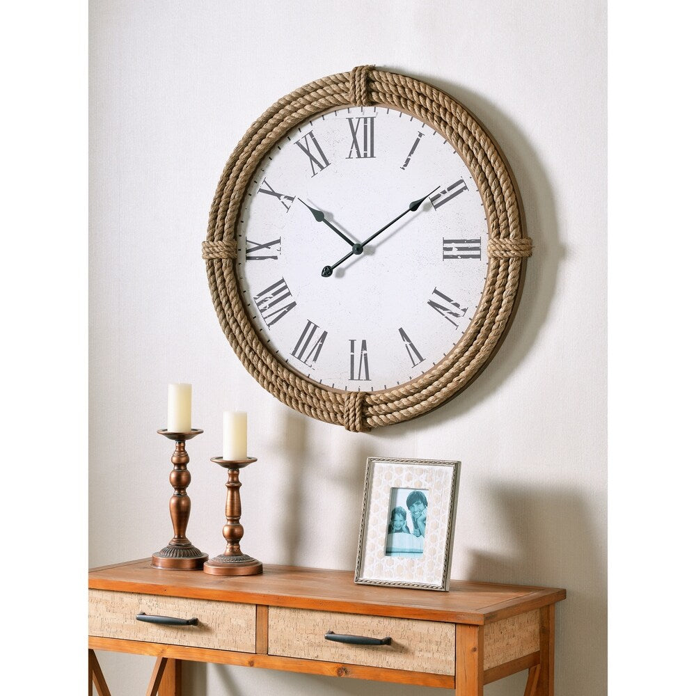 Lash Natural Rope Wall Clock - 30" Dia.