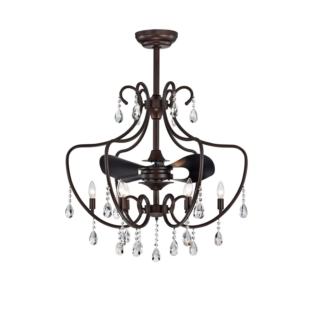 Gracewood Hollow Kahane 31-inch Antique Bronze 3-blade Lighted Ceiling Fan