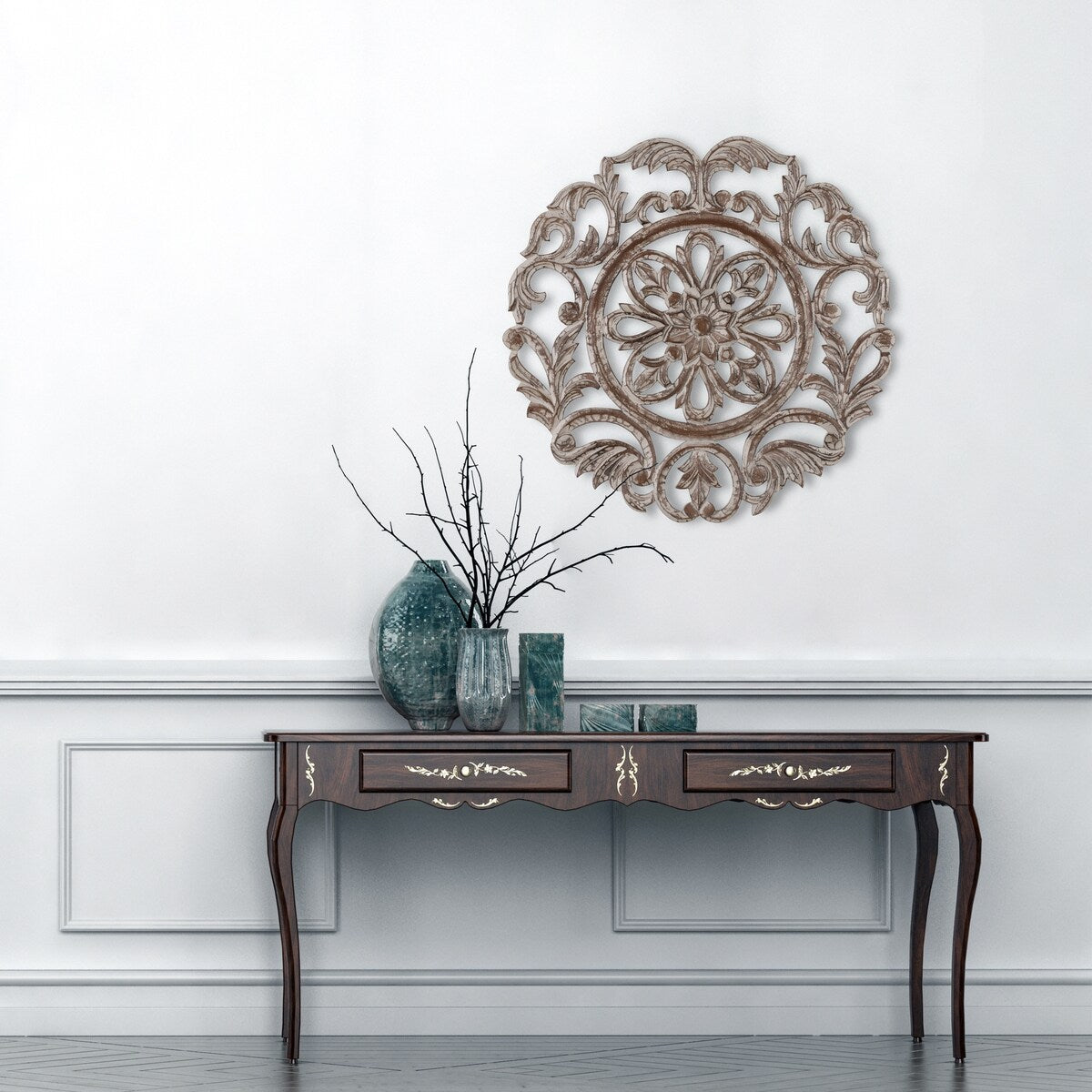 MH London - All Season Wall Decor Medallion Lassi (24" Round) - Grey