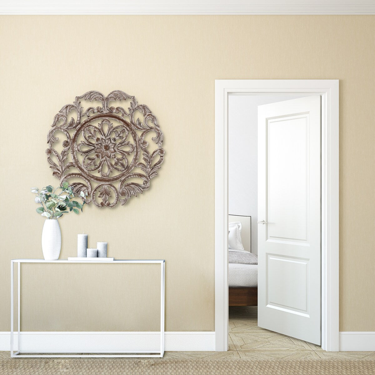 MH London - All Season Wall Decor Medallion Lassi (24" Round) - Grey