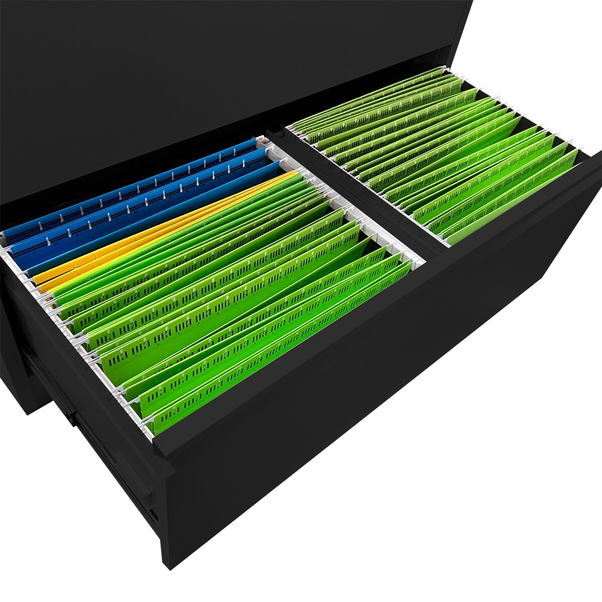 Lateral Black File Cabinet 4 Drawer,with Lock,Lockable File Cabinet