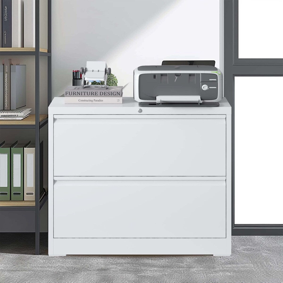 Lateral File Cabinet 2 Drawer,Filing Cabinet with Lock, Lockable File Cabinet for Home Office