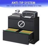 Lateral File Cabinet 2 Drawer,Filing Cabinet with Lock, Lockable File Cabinet for Home Office