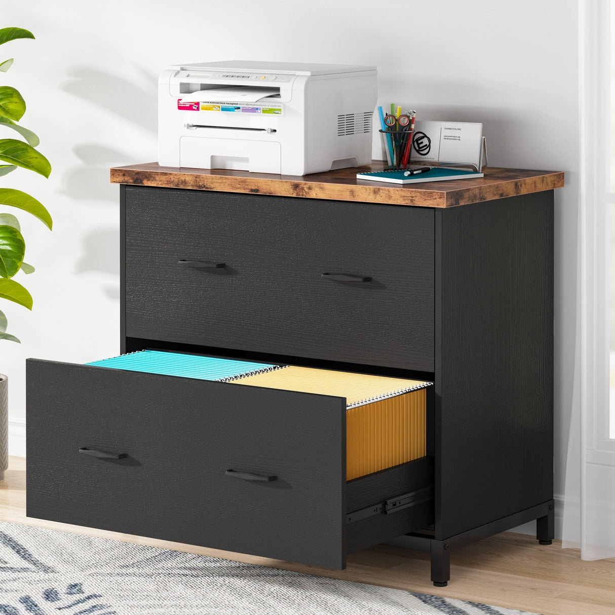 Lateral File Cabinet, 2-Drawer Filing Cabinet