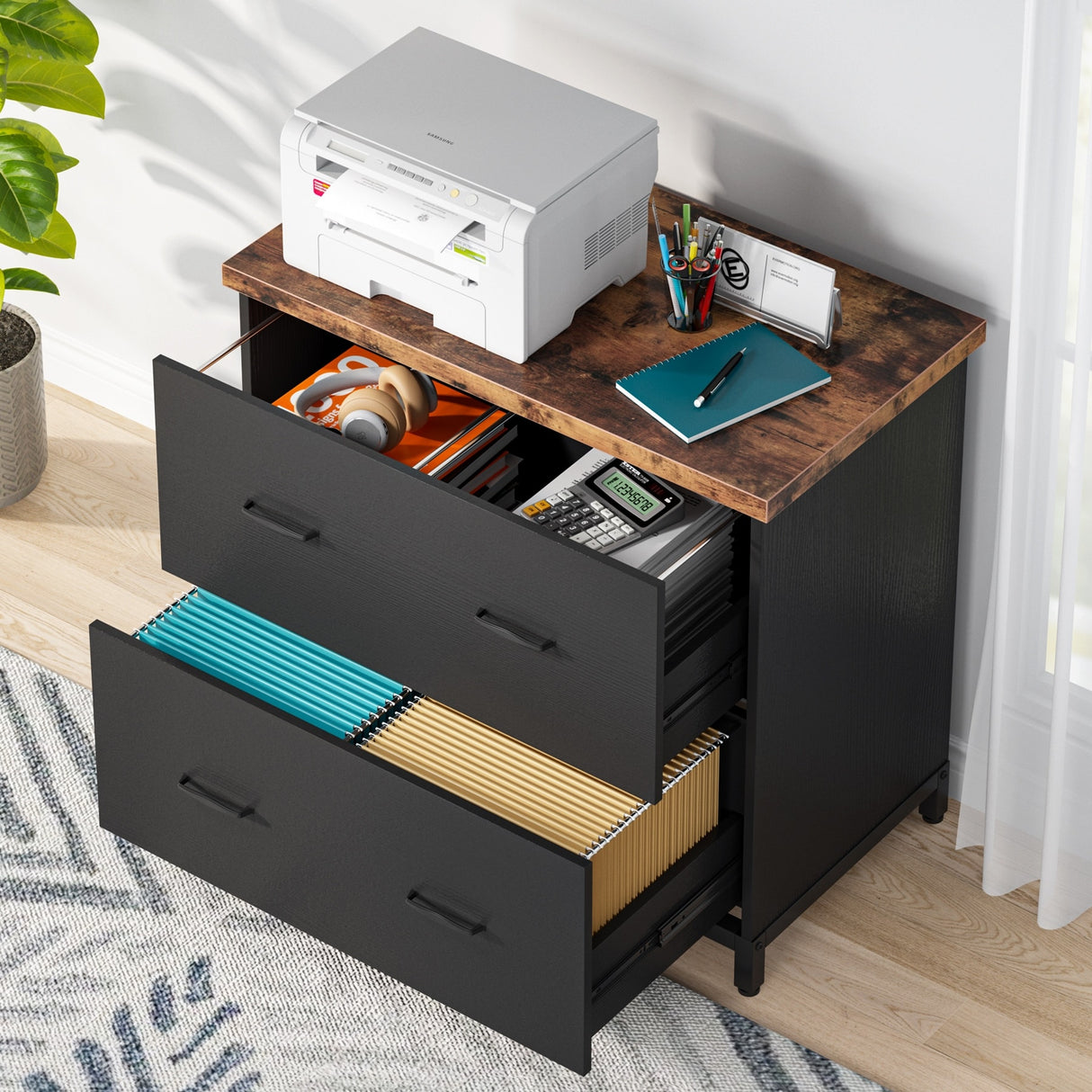 Lateral File Cabinet, 2-Drawer Filing Cabinet