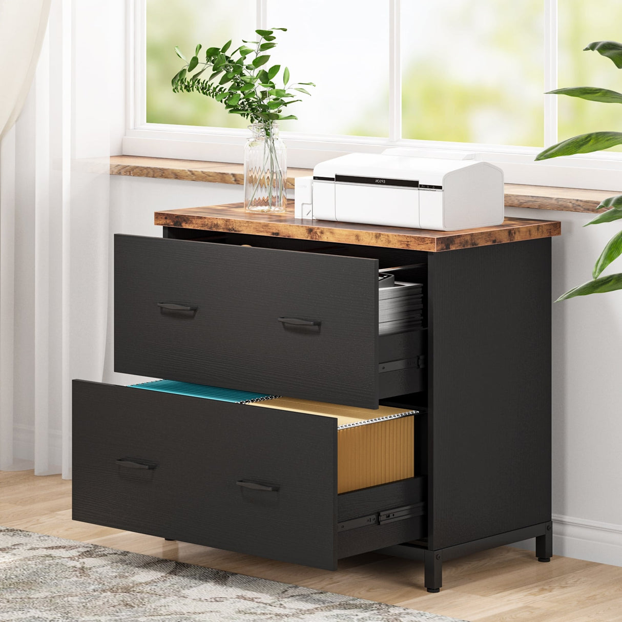 Lateral File Cabinet, 2-Drawer Filing Cabinet