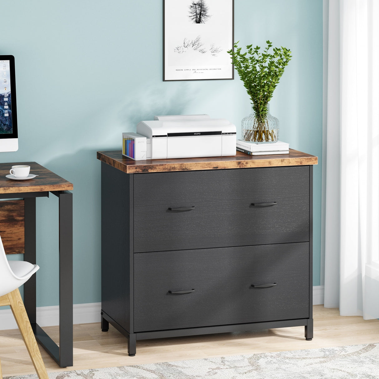 Lateral File Cabinet, 2-Drawer Filing Cabinet