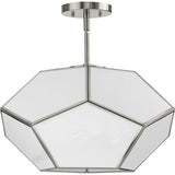 Latham Collection 18 in. Three-Light Brushed Nickel Contemporary Flush Mount - 18 in x 14.87 in x 11 in