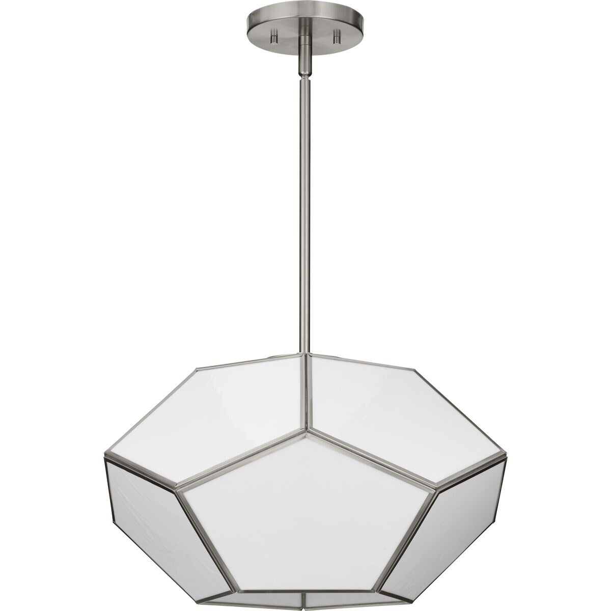 Latham Collection 18 in. Three-Light Brushed Nickel Contemporary Flush Mount - 18 in x 14.87 in x 11 in