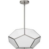 Latham Collection 18 in. Three-Light Brushed Nickel Contemporary Flush Mount - 18 in x 14.87 in x 11 in