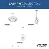 Latham Collection 18 in. Three-Light Brushed Nickel Contemporary Flush Mount - 18 in x 14.87 in x 11 in