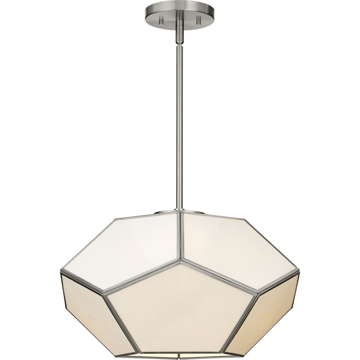 Latham Collection 18 in. Three-Light Brushed Nickel Contemporary Flush Mount - 18 in x 14.87 in x 11 in