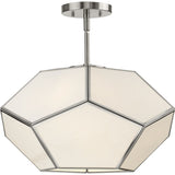 Latham Collection 18 in. Three-Light Brushed Nickel Contemporary Flush Mount - 18 in x 14.87 in x 11 in