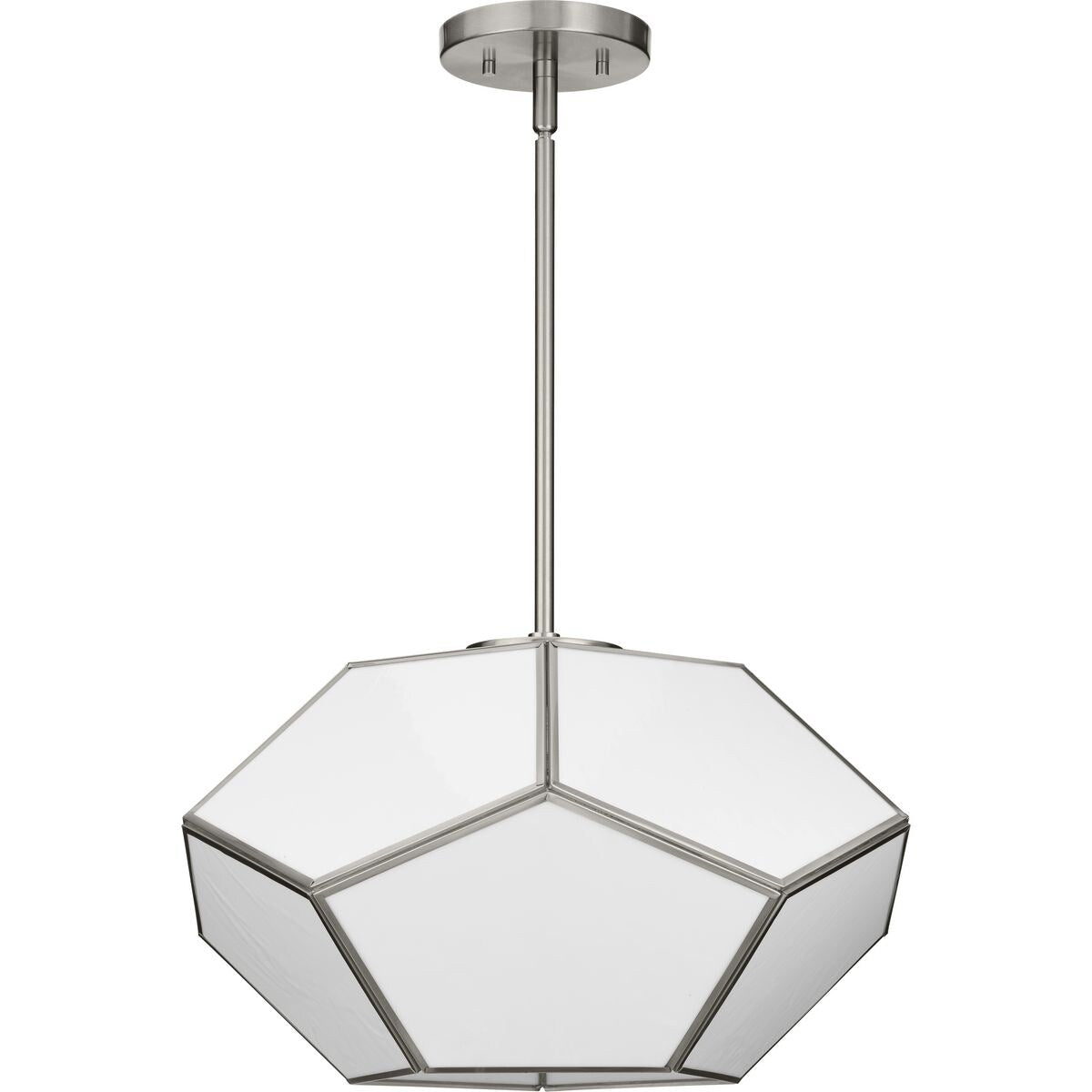 Latham Collection 18 in. Three-Light Brushed Nickel Contemporary Flush Mount - 18 in x 14.87 in x 11 in