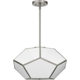 Latham Collection 18 in. Three-Light Brushed Nickel Contemporary Flush Mount - 18 in x 14.87 in x 11 in