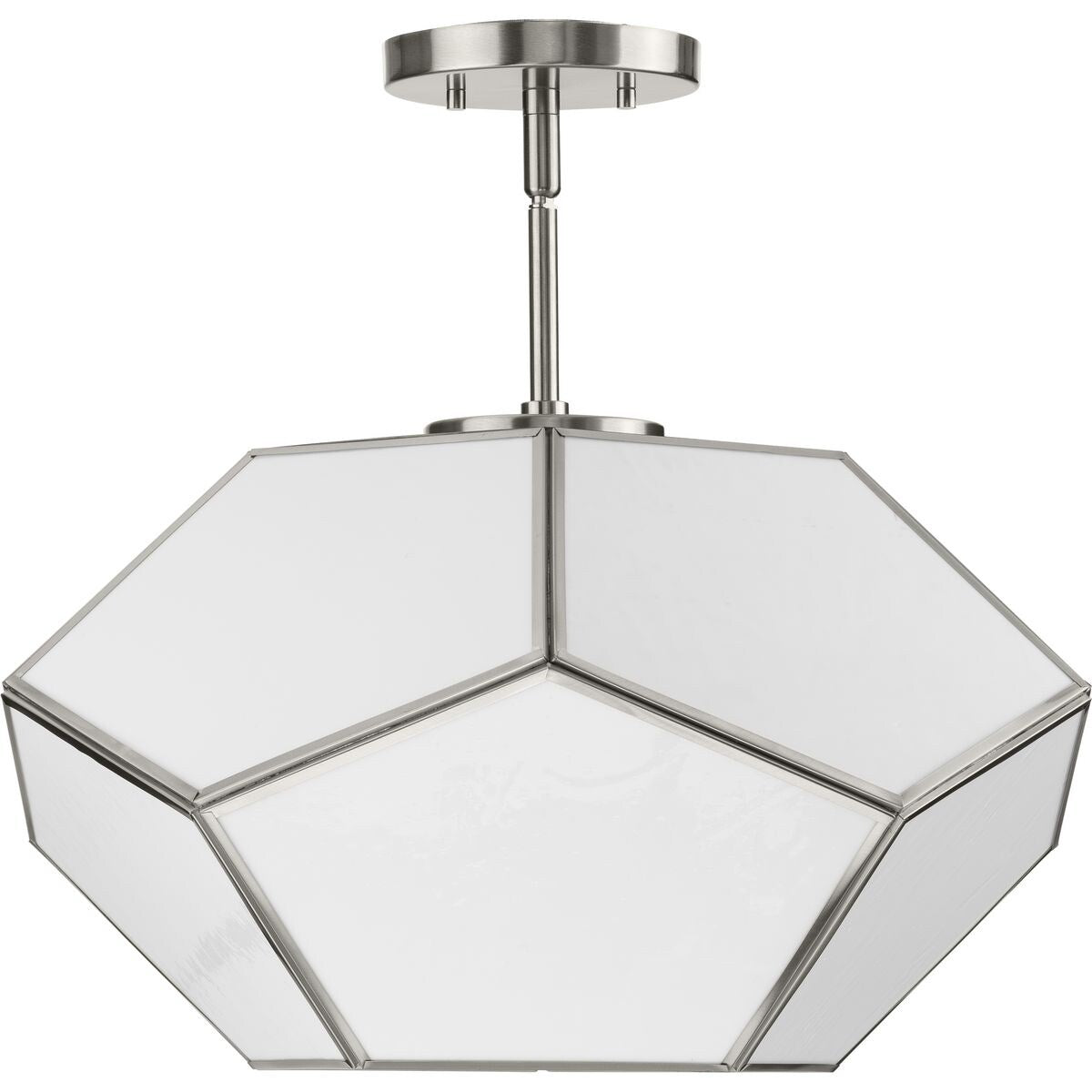 Latham Collection 18 in. Three-Light Brushed Nickel Contemporary Flush Mount - 18 in x 14.87 in x 11 in