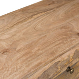 Latimer Mid-Century Modern Handcrafted Mango Wood 3 Drawer Sideboard with 2 Doors by Christopher Knight Home