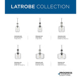 Latrobe Collection One-Light Matte Black Clear Glass Coastal Pendant Light - 9.4375 in x 9.4375 in x 15.5 in
