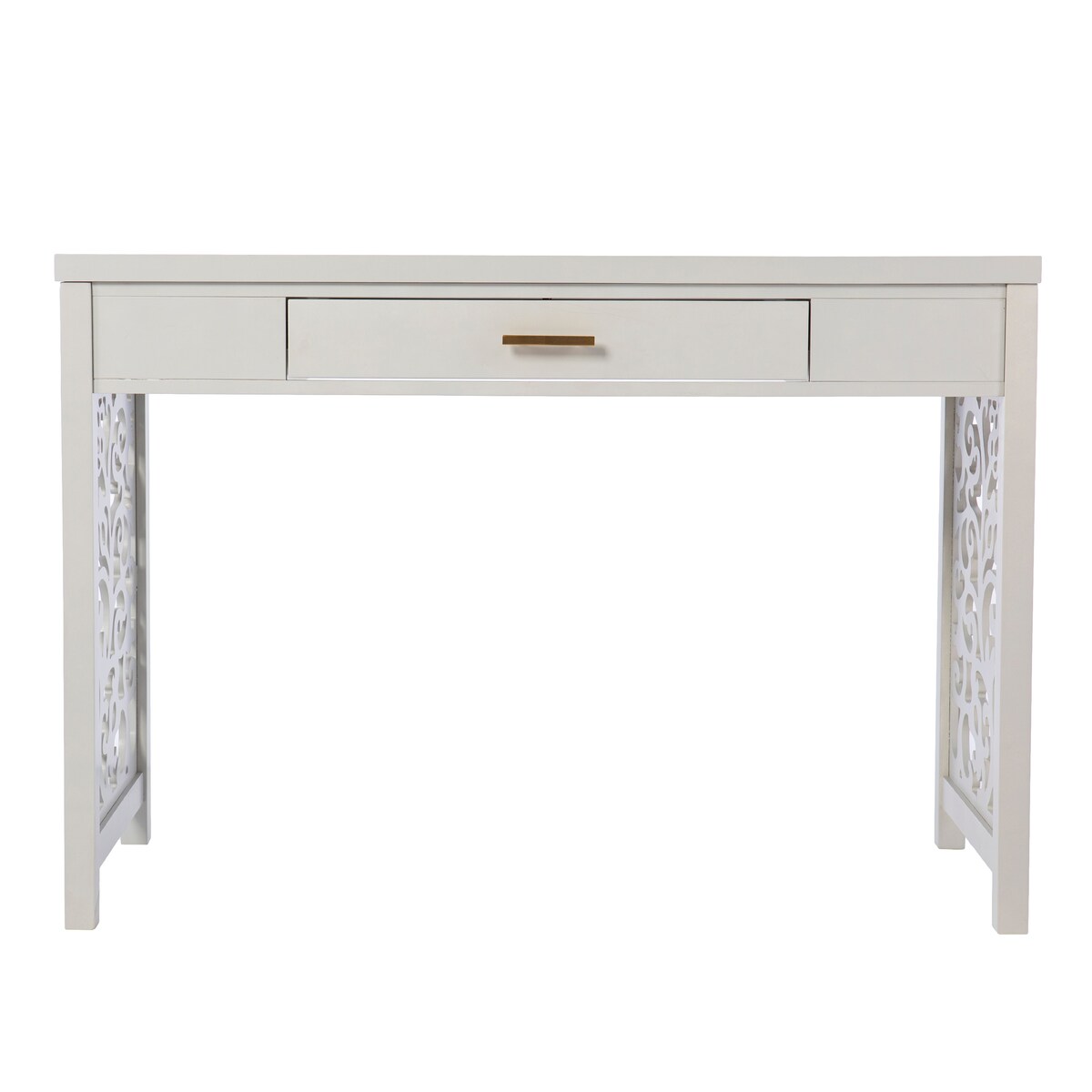 Lattice-inspired Design Writing Desk With A Storage Drawer, For Home Office Or Oliving Space