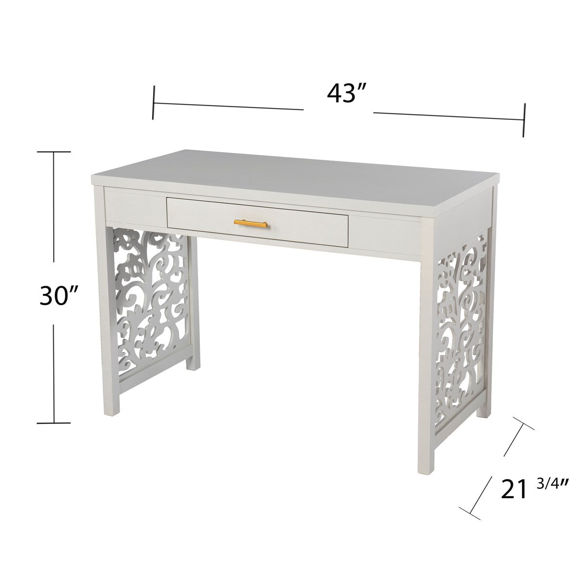 Lattice-inspired Design Writing Desk With A Storage Drawer, For Home Office Or Oliving Space
