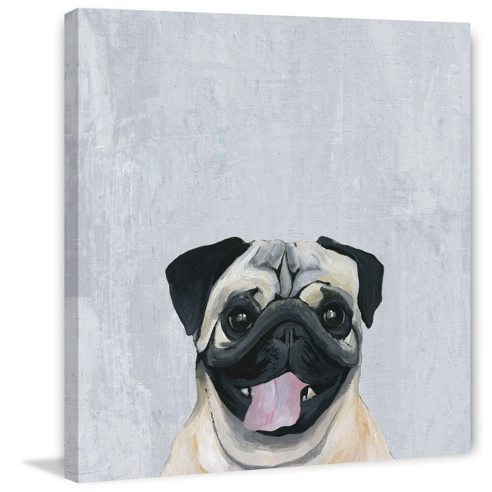 'Laughing Puppy' Painting Print on Wrapped Canvas - Multi-Color