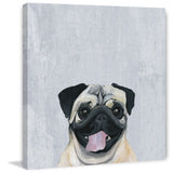 'Laughing Puppy' Painting Print on Wrapped Canvas - Multi-Color