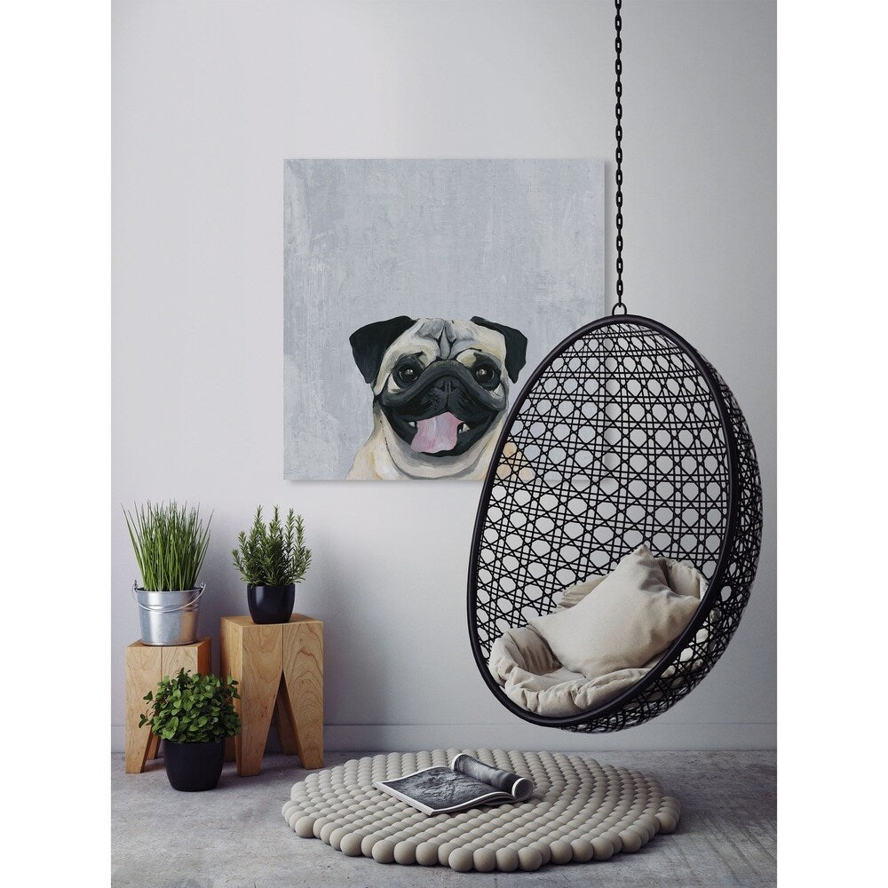 'Laughing Puppy' Painting Print on Wrapped Canvas - Multi-Color