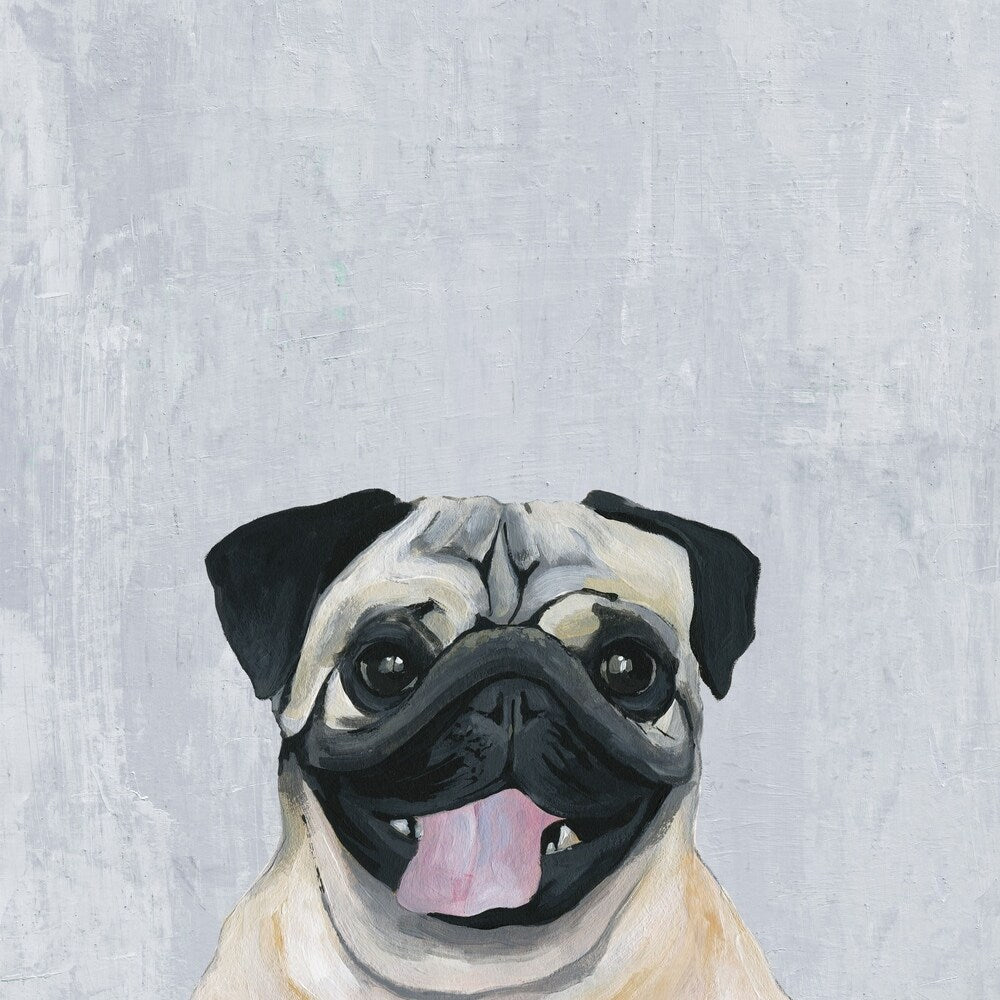 'Laughing Puppy' Painting Print on Wrapped Canvas - Multi-Color