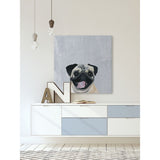 'Laughing Puppy' Painting Print on Wrapped Canvas - Multi-Color