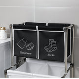 Laundry Hamper 2 Tier Laundry Sorter with 4 Removable Bags for Organizing Clothes, Laundry, Lights, Darks
