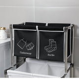 Laundry Hamper 2 Tier Laundry Sorter with 4 Removable Bags for Organizing Clothes, Laundry, Lights, Darks