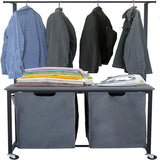 Laundry Sorter with Ironing Board Heavy Duty 2 Section Rolling - 19.48"L x 29"W x 67"H