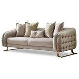 Laura 2-Pieces One Sofa One Loveseat Living Room Set, Metal Leg