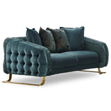 Laura 2-Pieces One Sofa One Loveseat Living Room Set, Metal Leg