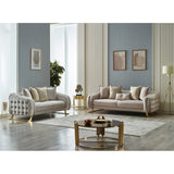 Laura 2-Pieces One Sofa One Loveseat Living Room Set, Metal Leg