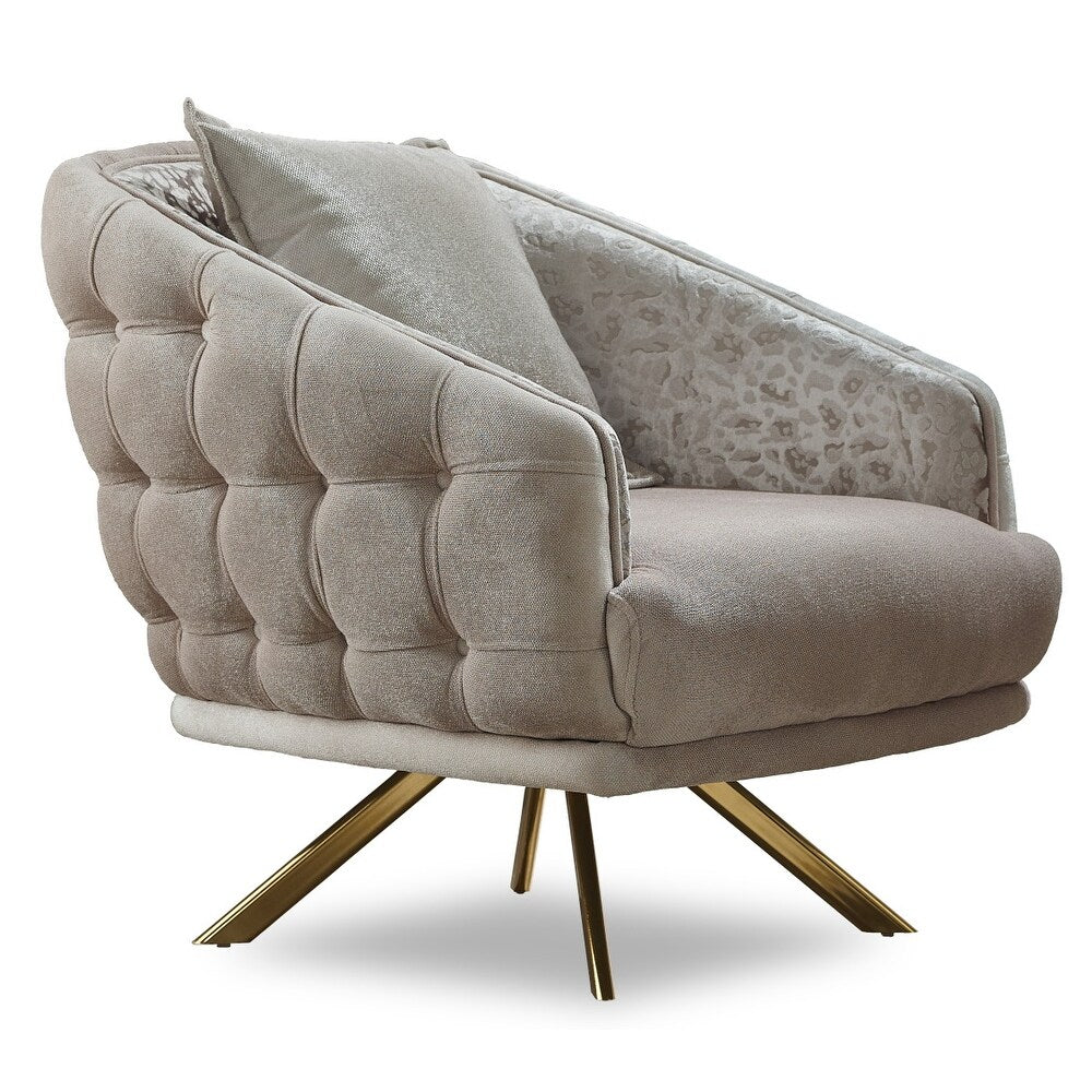 Laura 2-Pieces One Sofa One Loveseat Living Room Set, Metal Leg