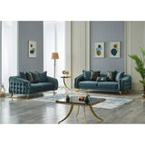 Laura 2-Pieces One Sofa One Loveseat Living Room Set, Metal Leg
