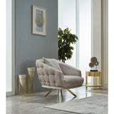 Laura 2-Pieces One Sofa One Loveseat Living Room Set, Metal Leg