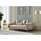 Laura 2-Pieces One Sofa One Loveseat Living Room Set, Metal Leg