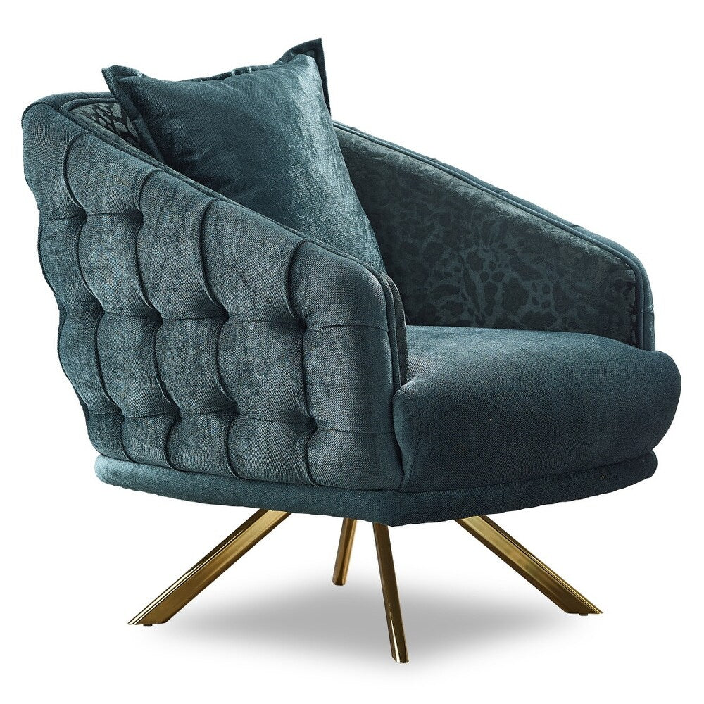Laura 2-Pieces One Sofa One Loveseat Living Room Set, Metal Leg